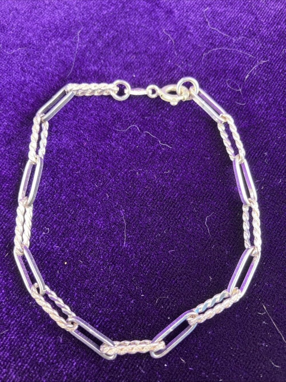 Italy Sterling 925 MDR Paper Clip Bracelet Cable Twist